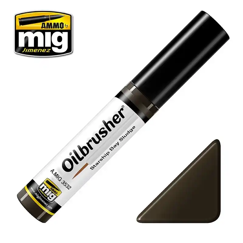 Authentique Peintures à l‘huile OILBRUSHER Starship Bay Sludge mat 10 ml - AMMO 3532
