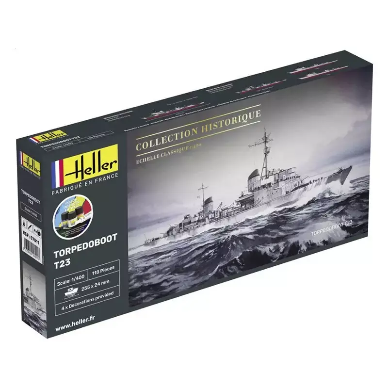 HELLER 57011 Torpedoboot t23 Kit Complet - Échelle 1/400 Offre Limitée