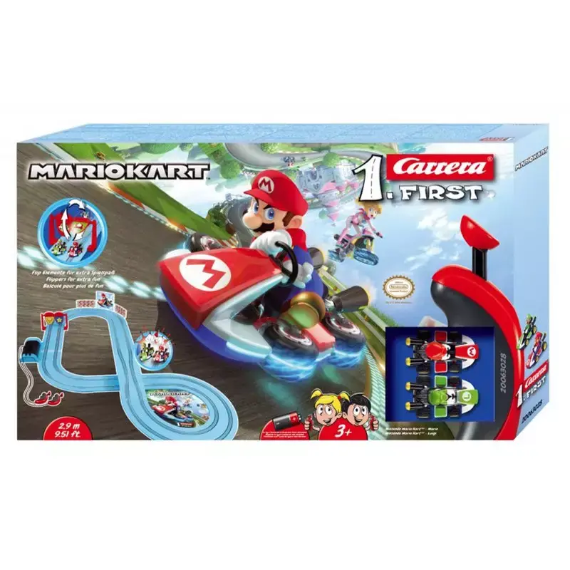 CARRERA 63028 Coffret Carrera First Mario Cart - 1/50 Analogique Commande En Gros