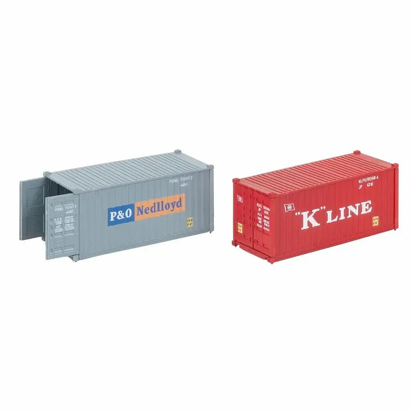 2 conteneurs K-LINE et P&O 20‘ - Faller 182006 - HO 1/87 Authentique