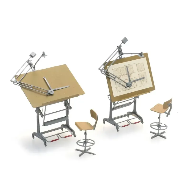 2 tables et chaises d‘architecte, prêt à l‘emploi - Artitec 387.474 - HO 1/87 Must-Have