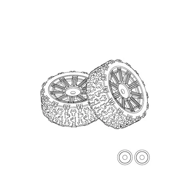Roues en caoutchouc medium (x2) pour Hyper Go - MJX 1415B2 - 1/14 Acheter En Ligne