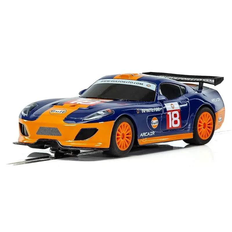 Voiture Team GT Gulf Bleu/orange - SCALEXTRIC C4091 - 1/32 - Analogique - Numéro 18 Usine Directe