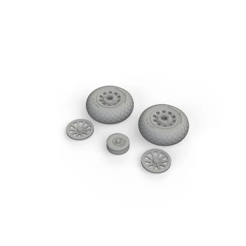 Petit Prix EDUARD 648503 KIT D‘AMELIORATION AVION BRASSIN P-51D ROUES AVEC BANDE DE ROULEMENT OVALE EDUARD 1/48