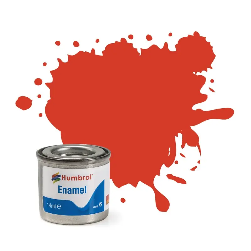 Solde HUMBROL AA1897 PEINTURE ENAMEL 174 SIGNAL RED SATIN - TINLET NO 1 (14ML)