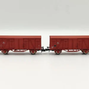 *SOLDES* - COFFRET DE 2 WAGONS COUVERT STANDARD GS SNCF Usine Directe