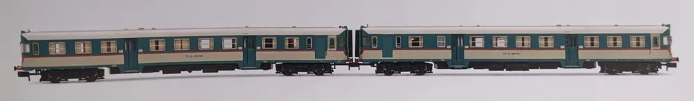 *SOLDES* - COFFRET DE 2 AUTOMOTRICES DIESEL ALN 668 SERIE 1900 FS - LIVREE D‘ORIGINE BLEU ET BEIGE VERRE BOMBES - DIGITAL SOUND Dernier Modèle