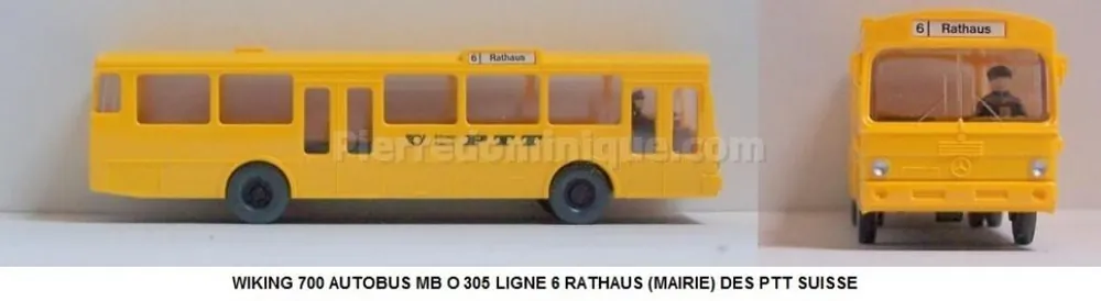 *SOLDES* - AUTOBUS MB O 305 LIGNE 6 RATHAUS (MAIRIE) DES PTT SUISSE JAUNE ORANGE Populaire