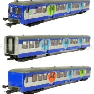 *SOLDES* - COFFRET DE 3 VOITURES RIB TRANSILIEN SNCF Commande En Gros