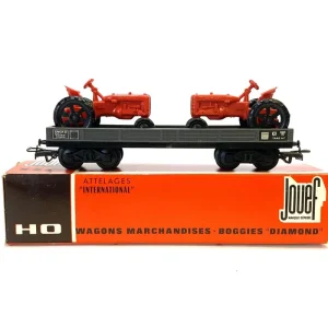 *SOLDES* - WAGON PLAT CHARGE DE 2 TRACTEURS AGRICOLES SNCF Nouvelle Collection