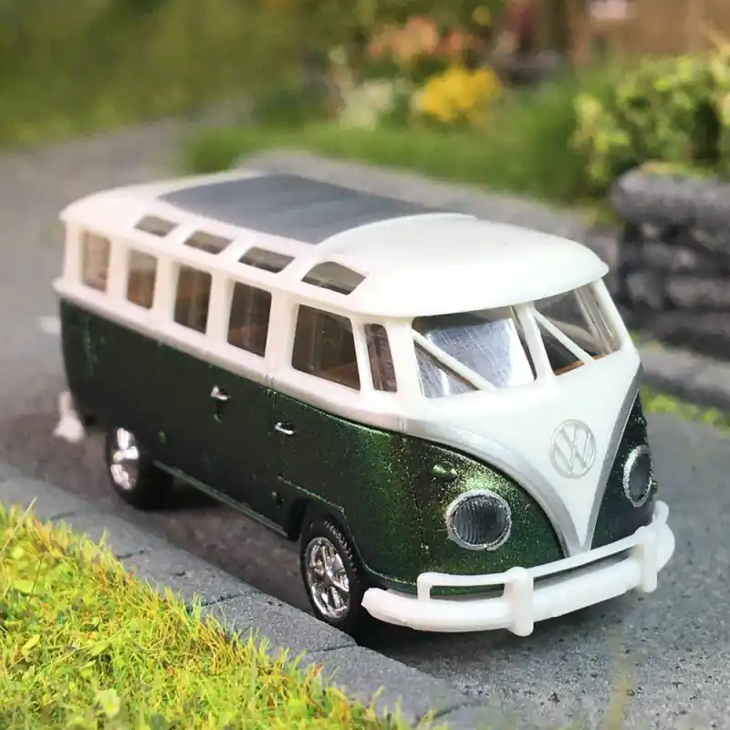 VW T1b samba, blanc, vert, 1960 - BREKINA 31858 - HO 1/87 Seulement Aujourd'hui