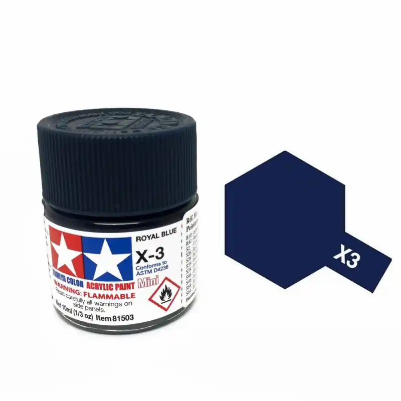 Prix Cassé Bleu royal brillant pot de 10ml-TAMIYA 81503 / X3