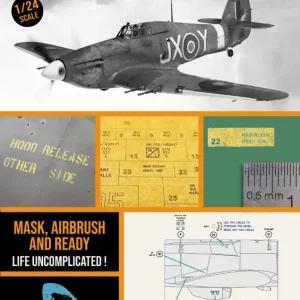 1 Man Army 24DET010 Hawker Hurricane Mk.IIc - High Definition Airbrush Masks (for Trumpeter kits) Pas Cher