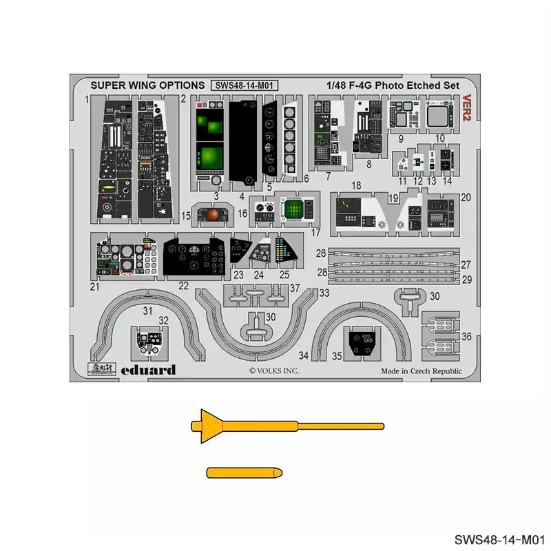 Zoukei Mura SWS48-14-M01 McDonnell Douglas F-4 G - Photo Etch Set (for Zoukei Mura Kits) Nouvel Arrivage