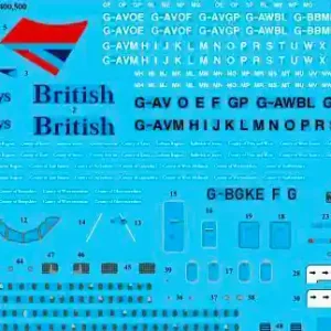26 Decals STS44395 British Airways Negus & Negus BAC 1-11-400,500 Vente Flash